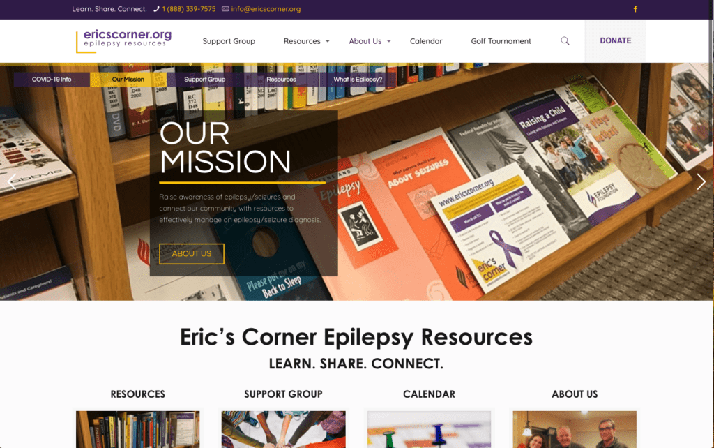 Eric's Corner Website Homepage
